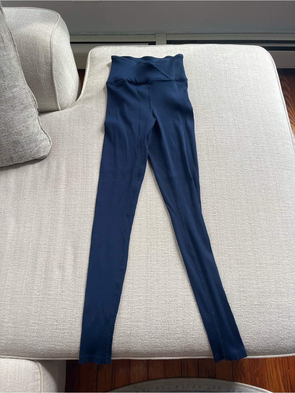 Year of Outs High-Waist Ribbed Navy Leggings